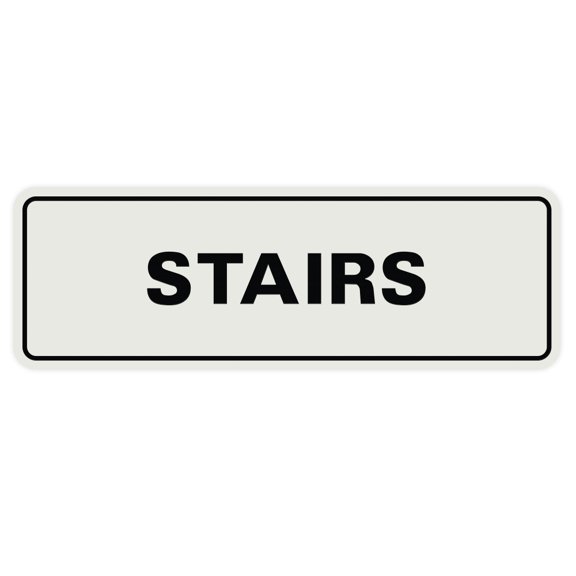 Standard Stairs Sign - Lt Gray - Small 2" X 6"