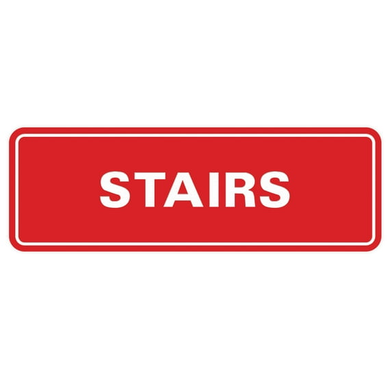 Standard Stairs Sign -Red - Small 2" X 6"