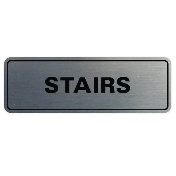 Standard Stairs Sign - Silver - Large 3" X 9"