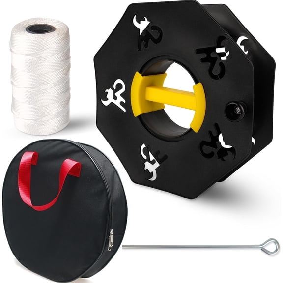 Standard String Winder, Basketball Court Marking Kit 500' #36 Heavy Nylon String, Baseball field String Storage Reel Winder with Rotating Handle for indoor outdoor Soccer Track Baseball Field
