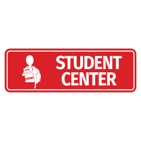 Standard Student Center Sign (Red) - Small