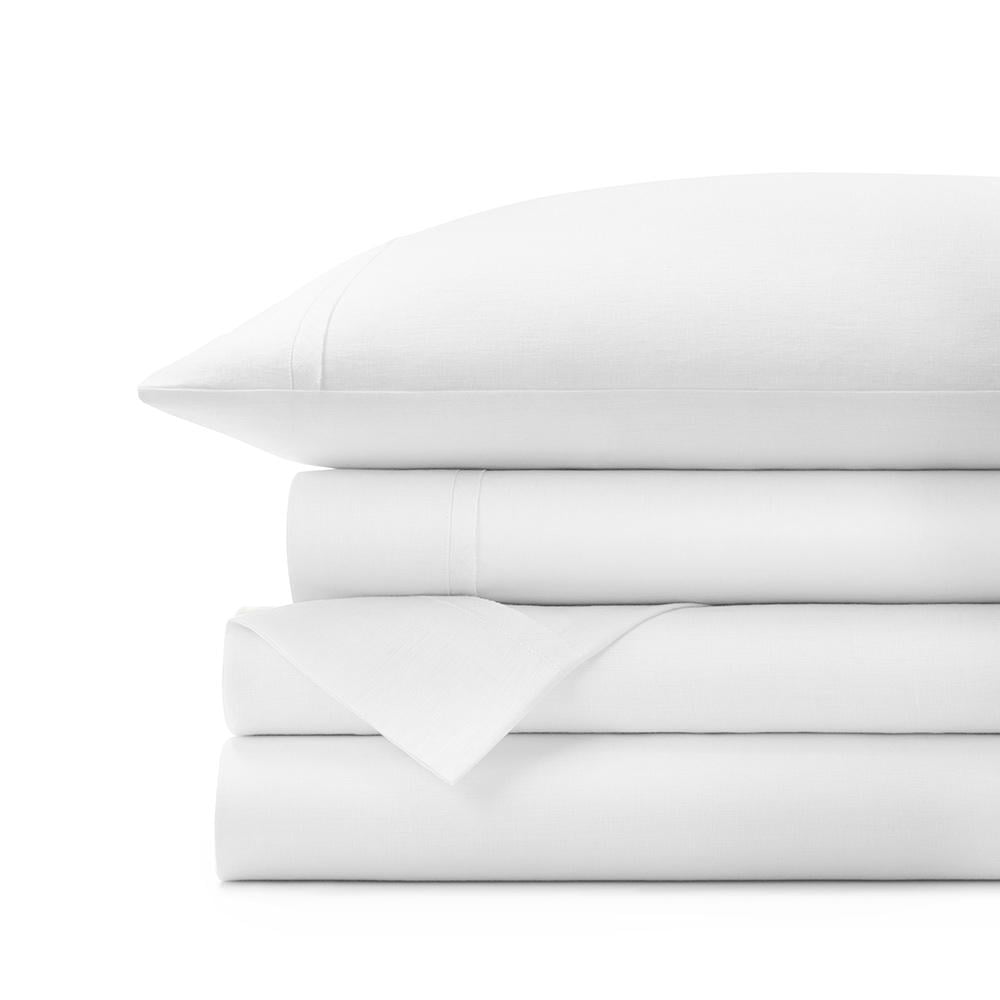 Standard Textile Linen Sheet Set, White, King