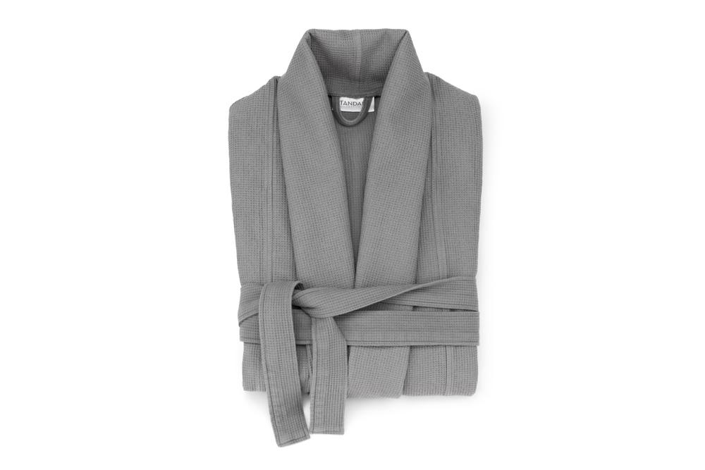 Standard Textile Shawl Collar Waffle Robe, Flint Gray, Small