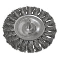 thumbnail image 1 of Standard Twist Knot Wire Wheel, 3-1/4 In Dia X 3/8 In W Face, 0.0118 In Steel Wire, 25000 Rpm, 1/4 In Stem | Bundle of 5 Each, 1 of 1