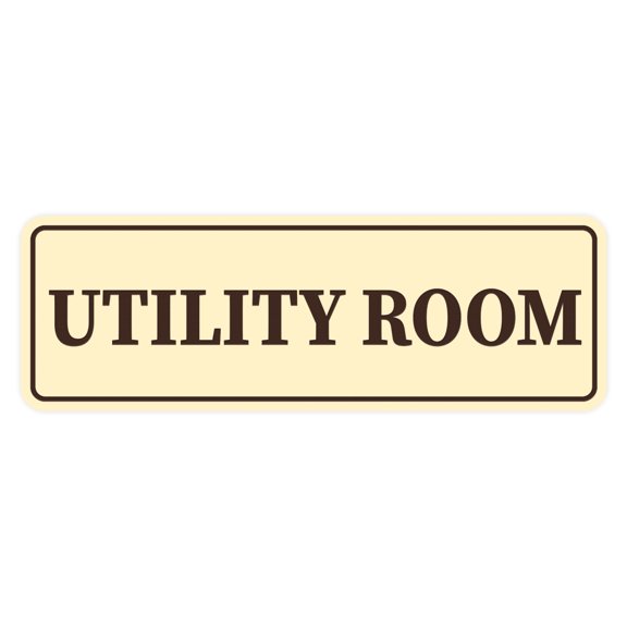 Standard Utility Room Sign (Ivory/Dark Brown) - Small