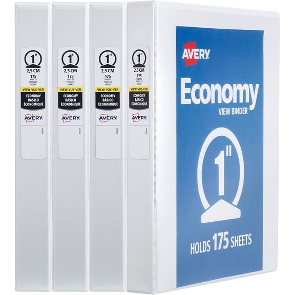 Standard View Mini 3 Ring Binder, 1" Round Rings, 175-Sheet Capacity, 1.4 Inch Wide Spine, 1 White Ideal for Lightweight Orization and Occasional Referencing (17702)