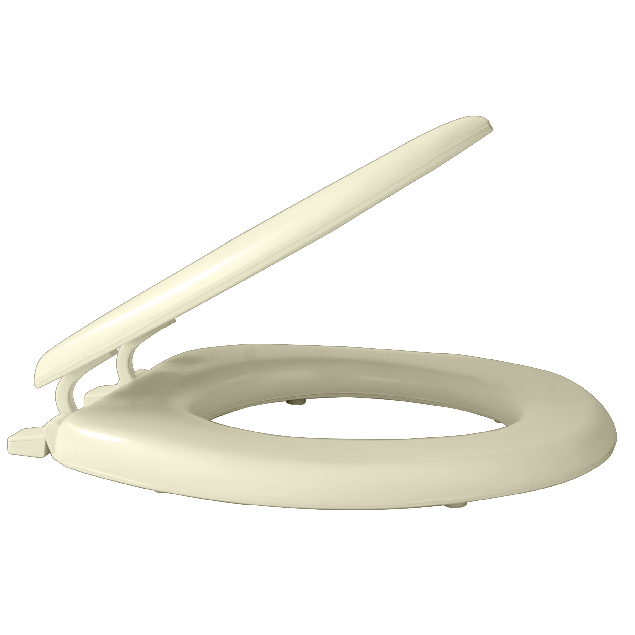 Standard Vinyl Soft Adjustable Hinges Toilet Seat with Close Lid, Bone
