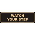 thumbnail image 1 of Signs ByLITA Standard Watch Your Step Wall or Door Sign | Health and Safety Signage (Black/Gold) | Small (1 Pack), 1 of 9