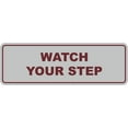 thumbnail image 1 of Signs ByLITA Standard Watch Your Step Wall or Door Sign | Health and Safety Signage (Light Grey/Burgundy) | Small (1 Pack), 1 of 9