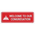 thumbnail image 1 of Standard Welcome To Our Congregation Sign (Red) - Large, 1 of 5