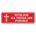 thumbnail image 1 of Standard With God All Things are Possible Sign (Red) - Large, 1 of 5