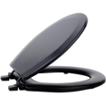 Standard Wood Toilet Seat, Black 17 Inch Fits All Standard Size