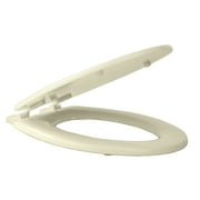 Standard Wood Toilet Seat, Bone - 17 Inch - Fits All Standard Size Fixtures - Easy to Install Fantasia by Achim Home Decor