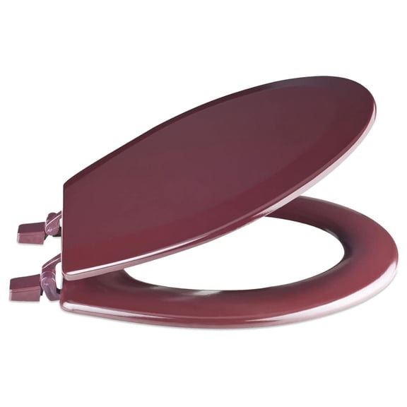 Standard Wood Toilet Seat, Burgundy - 17 Inch - Fits All Standard Size Fixtures - Easy to Install Fantasia by Achim Home Decor