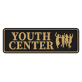 thumbnail image 1 of Standard Youth Center Sign (Black Gold) - Large, 1 of 5