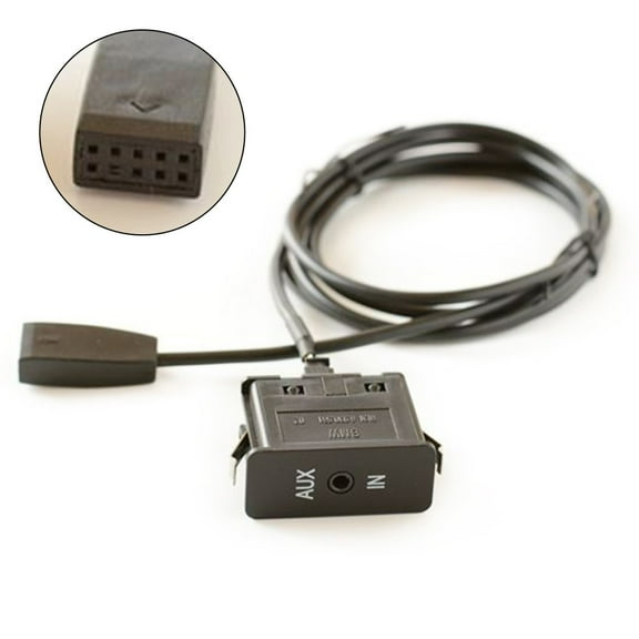 Standardized 4 Pin AUX Interface for BMW E46 3 Series 2002-2006 with Audio Connection Wire for Factory Stereo Input Function