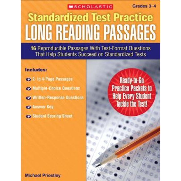 Pre-Owned Standardized Test Practice: Long Reading Passages, Grades 3-4: 16 Reproducible Passages with Test-Format Questions That Help Students Succeed on Stand (Paperback) 0545083249 9780545083249