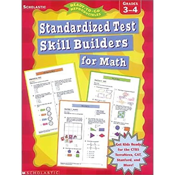 Pre-Owned Standardized Test Skill Builers for Math: Grades 3-4 Paperback Scholastic Books