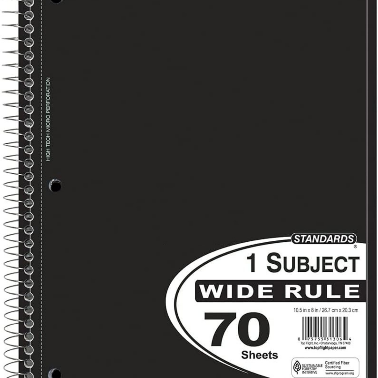 Standards Subject Notebook, Perforated, Wide Rule, Color May Vary ...