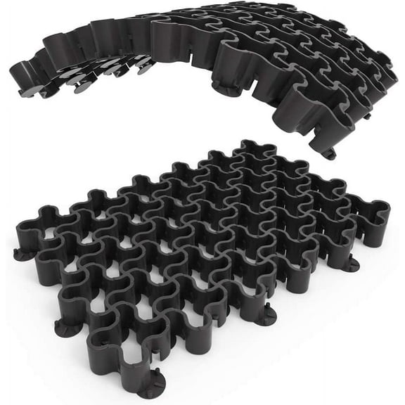 Standartpark Vodaland Permeable Pavers - EasyPave Grass & Gravel Driveway Grid - Load Class A-D, 100% Recycled PPE Plastic Pavers, 2" Depth, 35 Sq Ft/ 14 Units, Black