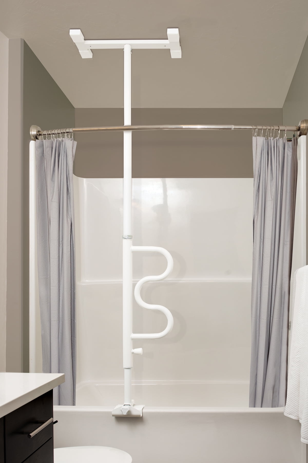 Stander Bathtub Security Pole, Curve Grab Bar, Adjustable Bathroom