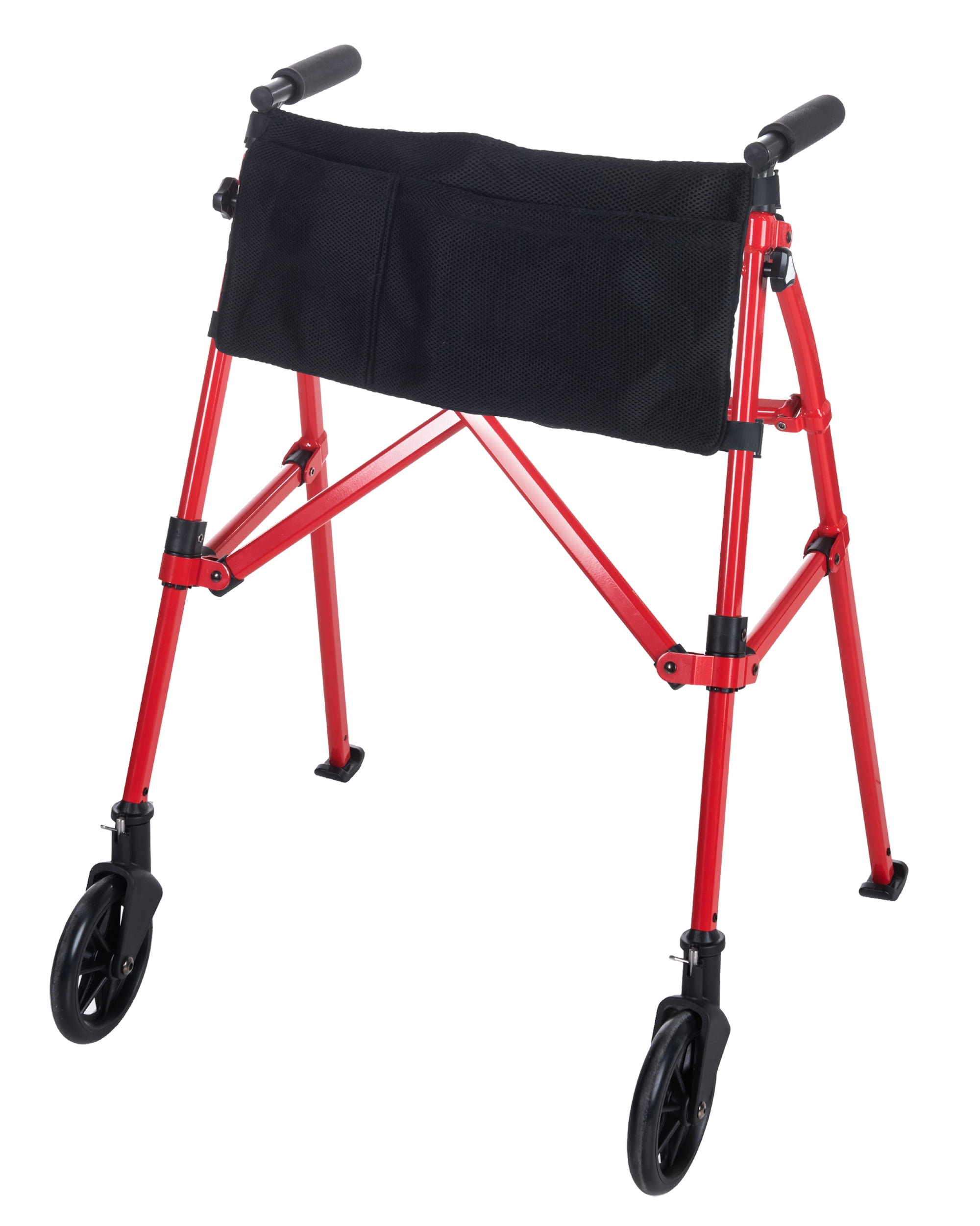 Stander EZ FoldNGo Walker, Lightweight Folding Twowheel Walker, Red