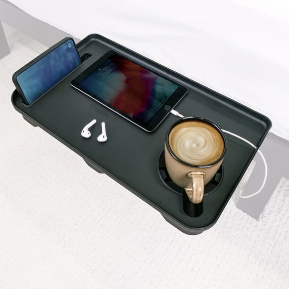 Stander Wonder Bedside Shelf, Bedside Caddy Organizer & Bunk Bed Shelf, Space-Saving Floating Nightstand for Seniors & Dorm Rooms, Bedside Tray Table with Phone Holder, Cup Holder & Cable Organizer