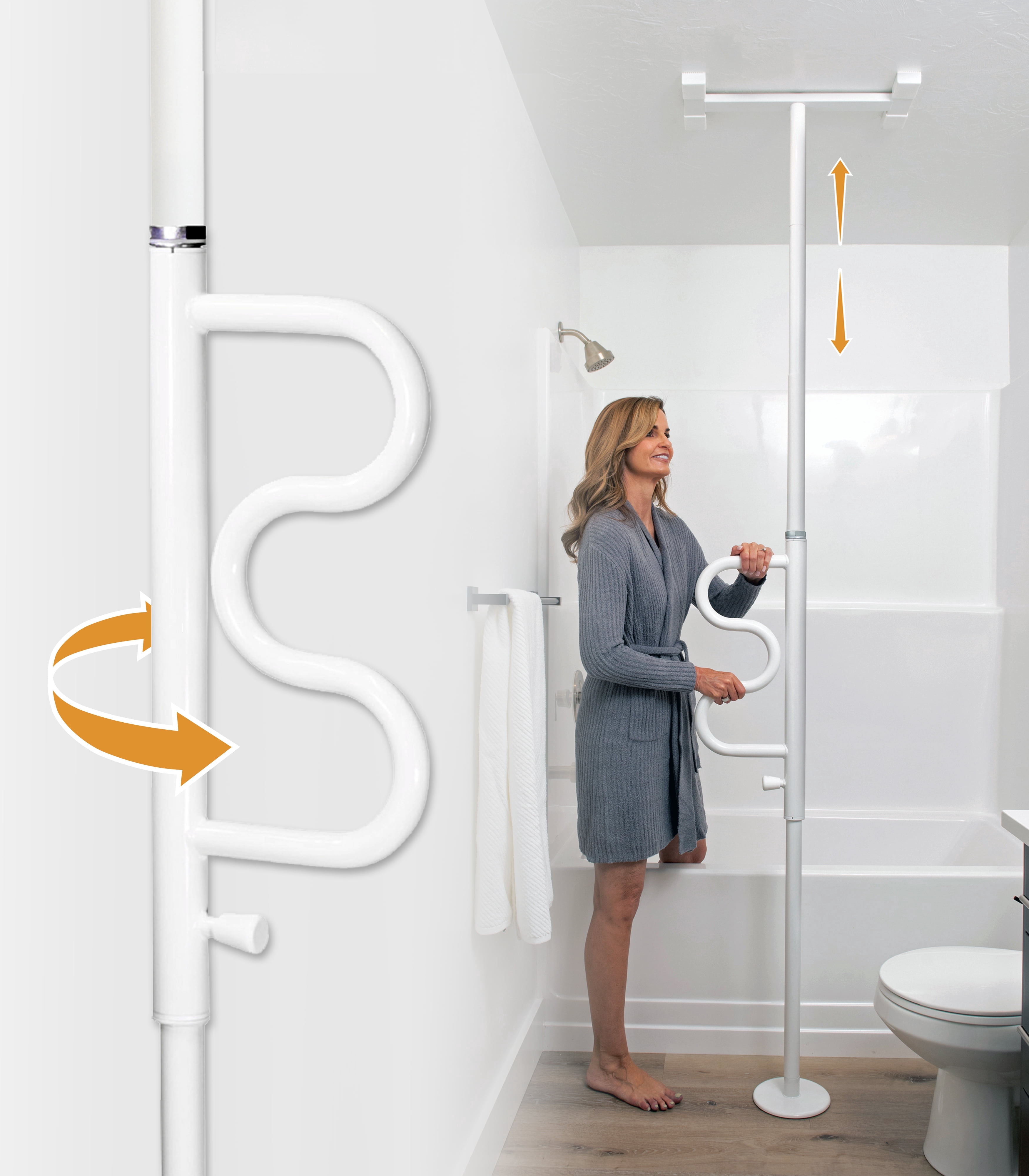 Stander Wonder Pole Plus, Security Pole and Curve Grab Bar