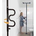 thumbnail image 1 of Stander Wonder Pole Plus, Security Pole and Curve Grab Bar, Bathroom Safety Rail for Elderly, Tension Mounted Floor to Ceiling Safety Assist Handle for Seniors, Supports 300 lbs, Black, 1 of 9