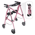 thumbnail image 1 of Stander Space Saver Rollator, Lightweight Folding Walker for Seniors, Four Wheel Rolling Walker with Seat & Locking Brakes, Regal Rose, 1 of 7