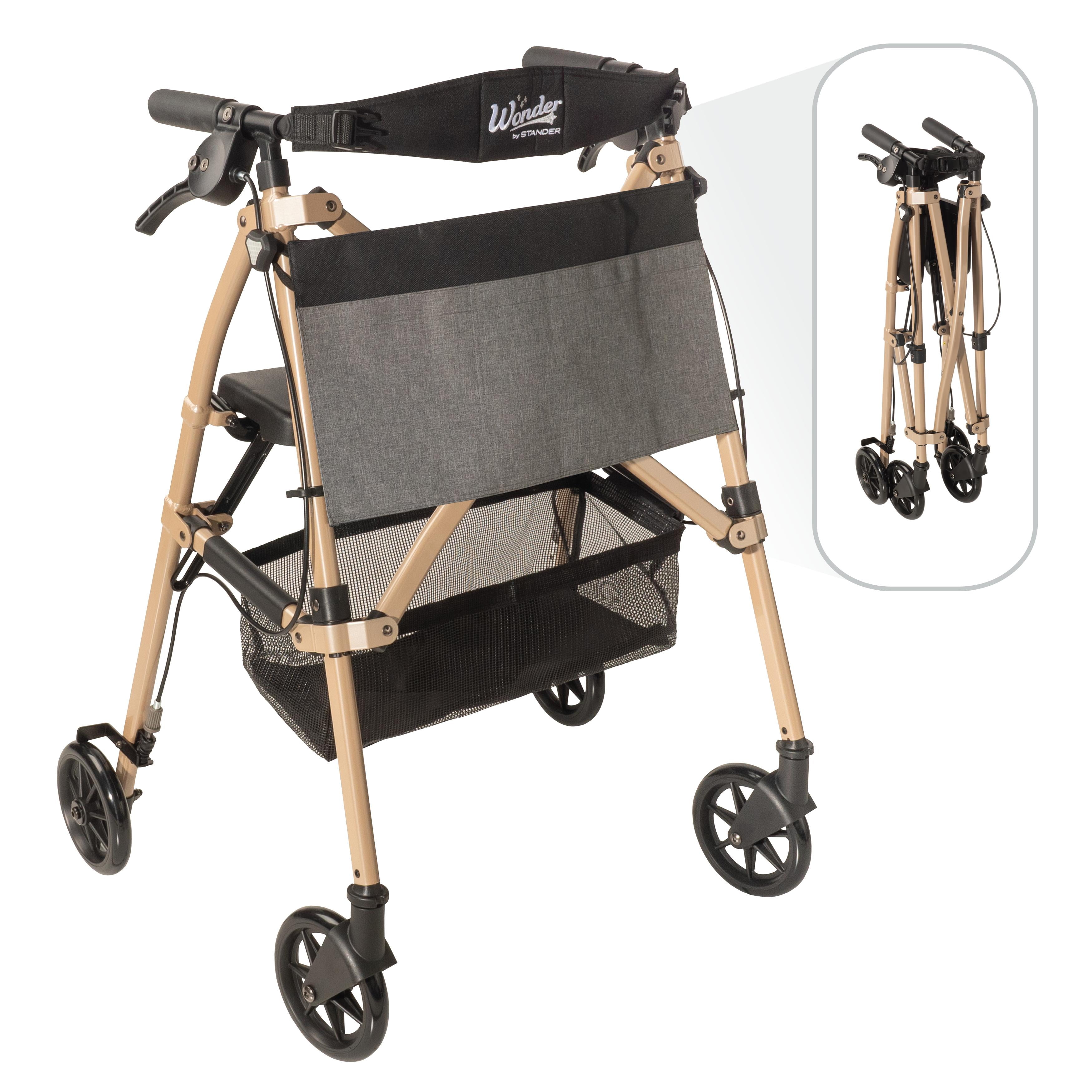 Stander Wonder Rollator Plus Lightweight Folding Walker for Seniors
