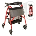 thumbnail image 1 of Stander Wonder Rollator Plus, Lightweight Folding Walker for Seniors with EZ Fold-N-Go Technology, Four Wheel Rolling Walker with Seat, Locking Brakes, Sport Red, 1 of 7