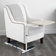Stander Wonder Tray, Adjustable Swivel TV Tray Table, Large Laptop Stand, Couch Desk, Side Table & Gaming Desk, Tray for Eating on Couches, Chairs & Recliners, White Base with Maple Tray