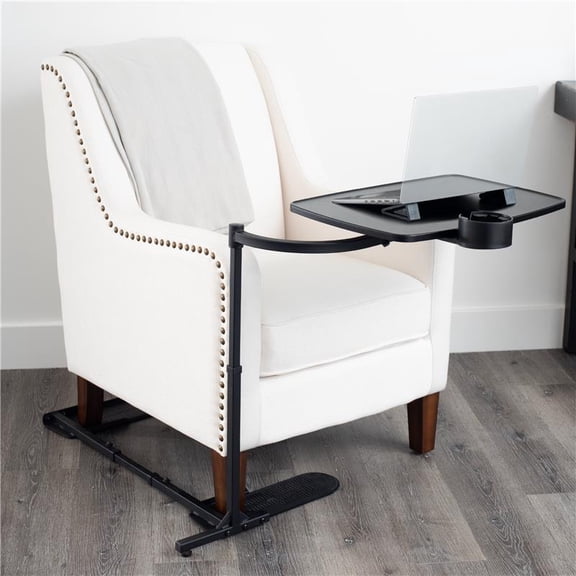 Stander Wonder Tray XL, Adjustable Swivel TV Tray Table, Large Laptop Stand, Couch Desk, Side Tables & Gaming Desk with Cup Holder and Laptop Wedges, Black Base with Extra Large Black Tray