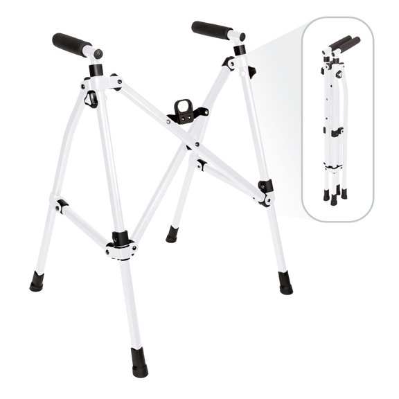 Stander Wonder Walker Lite Short, Junior Lightweight Folding Walker for Adults, Seniors, & Elderly, Petite Collapsible Walker for Mobility Support, Compact Standard Walker without Wheels, Vivid White