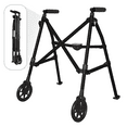 thumbnail image 1 of Stander Space Saver Walker Short, Lightweight Folding Walker for Seniors, Petite Junior Walker with Wheels, Two Wheeled Rolling Walker with Rear Ski Glides, Matte Black, 1 of 8