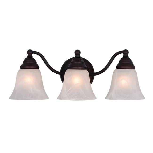 Elegant Oil Burnished Bronze Vanity Light with Alabaster Glass Shades