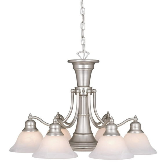 Standford 6L Brushed Nickel Chandelier with Down Light and Switch