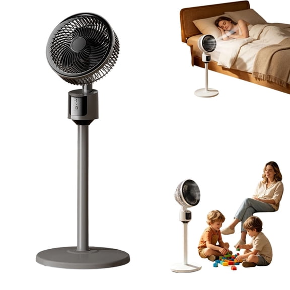 Standing Air Circulator Fan, Standing Fan for Bedroom, Whole Room Air Circulator, Quiet Oscillating Floor Fan