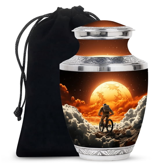 Standing Astronaut Handcrafted Urns For Ashes Adult Male - Large Unique Urn For Human Ashes Adult Mom And Dad - Funeral Gifts For Decorative 10Inch To 200 Cubic Inches Capacity Include Velvet Bag