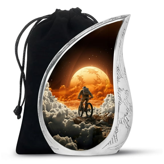 Standing Astronaut Handmade Funeral Urns For Ashes Adult Male - Large Burial Urn For Human Ashes Adult Mom And Dad - Unique Gifts For Decorative 10Inch To 200 Cubic Inches Capacity Include Velvet Bag