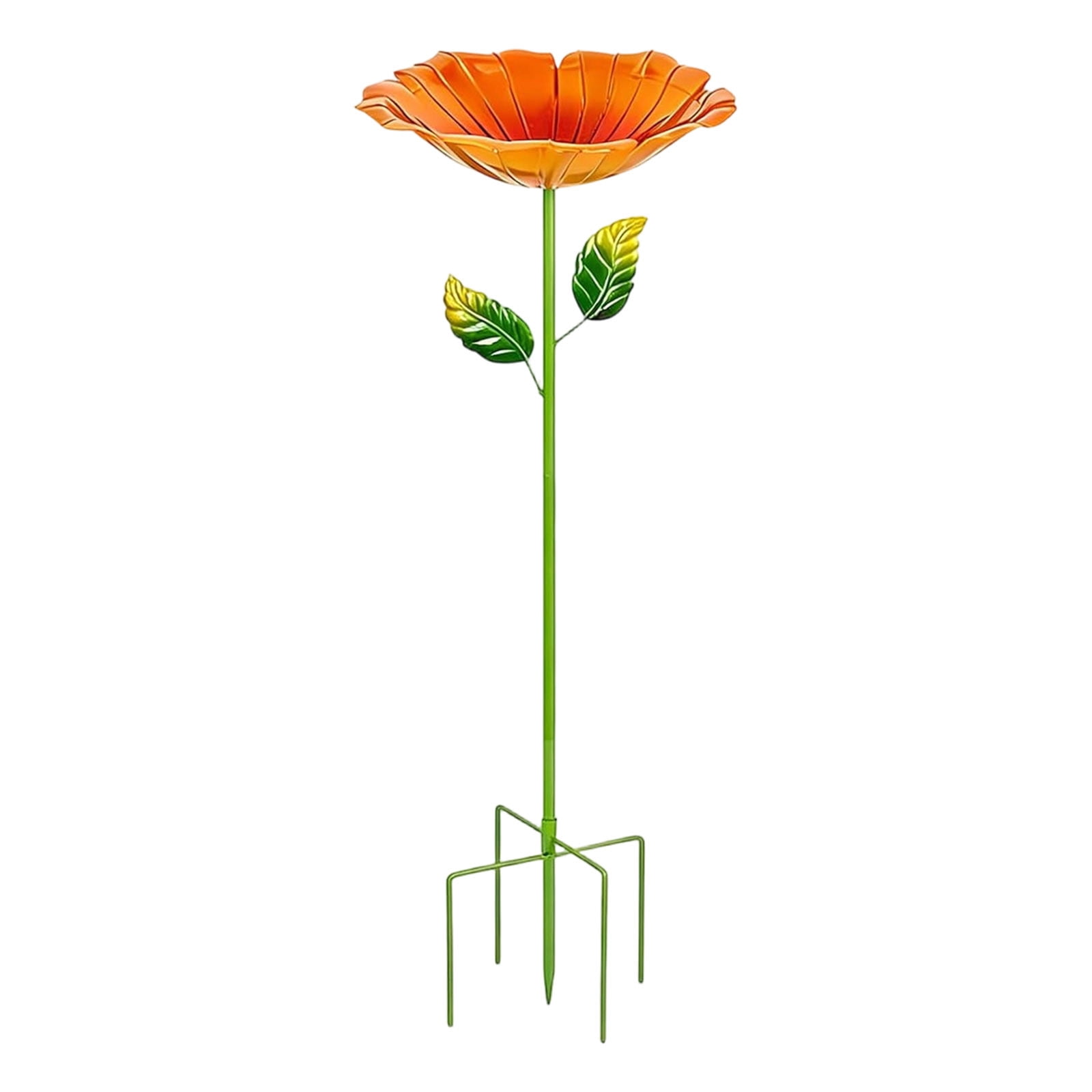 Standing Bird Bath Metal Bird Bath Garden with Stake Water Drinker for Birds Removable Bird Bath Vintage Garden Decoration for Wilds Birds