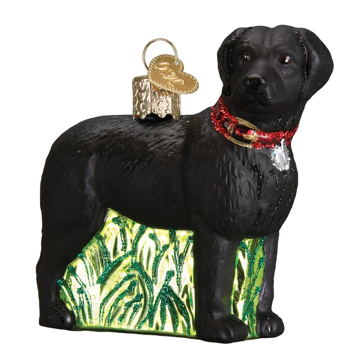 Black Lab Glass Ornament