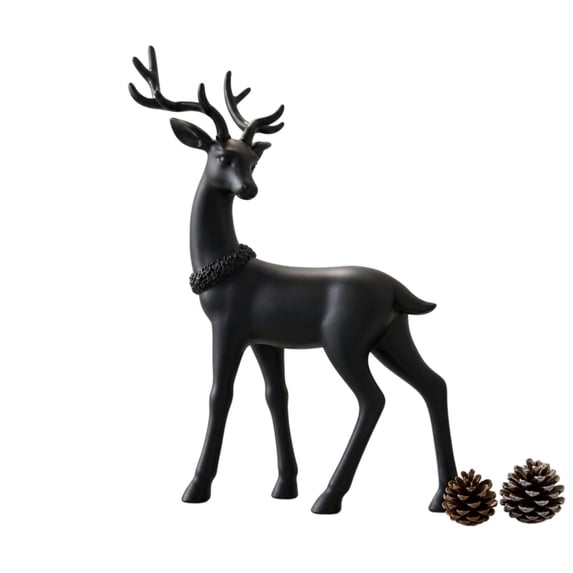 Standing Black Reindeer Figurine, Tabletop Christmas Home Decor
