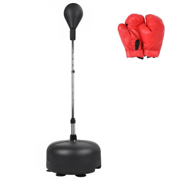 Standing Boxing Speed Punching Bag for Adults with Gloves Height Adjustable 47-61", Fast Rebound Spring Design, Thickened Steel Durable, Improves Hand-Eye Coordination and Speed