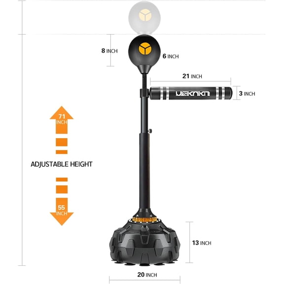 Standing Boxing Speed Trainer,360    Punching Bag Spinning Bar with Stand Height Adjustable Boxing Equipment- for Adults & Teenagers.