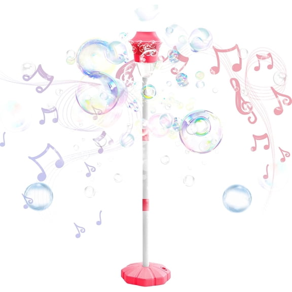 Standing Bubble Machine, 47 Inches Vertical Bubble Machine for Parties, Outdoor Battery Bubble Maker with Lights,Bubble Blower Machine for Wedding Birthday Party