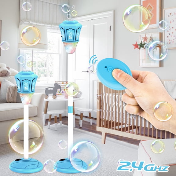 Standing Bubble Machine for Student, Bubble Machine, Outdoor Fun for Student, Summer Party Favors for Student, Blue Lamp Post Styled Automatic Bubble Maker with 50Ml Bubble