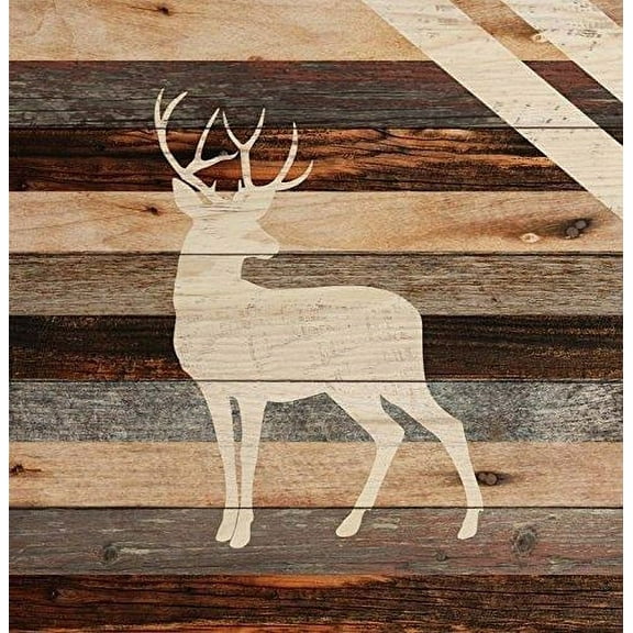 Standing Buck Deer Rustic 18 x 17 Wood Pallet Wall Art Sign Plaque