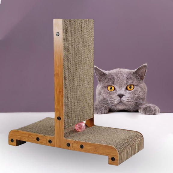 Standing Cat Scratcher Scratching Cardboard Interactive Play Toy for Kitten Pet 50cmx25.5cmx53cm